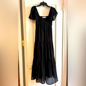 Abercrombie & Fitch long black, sweetheart dress. Size extra small